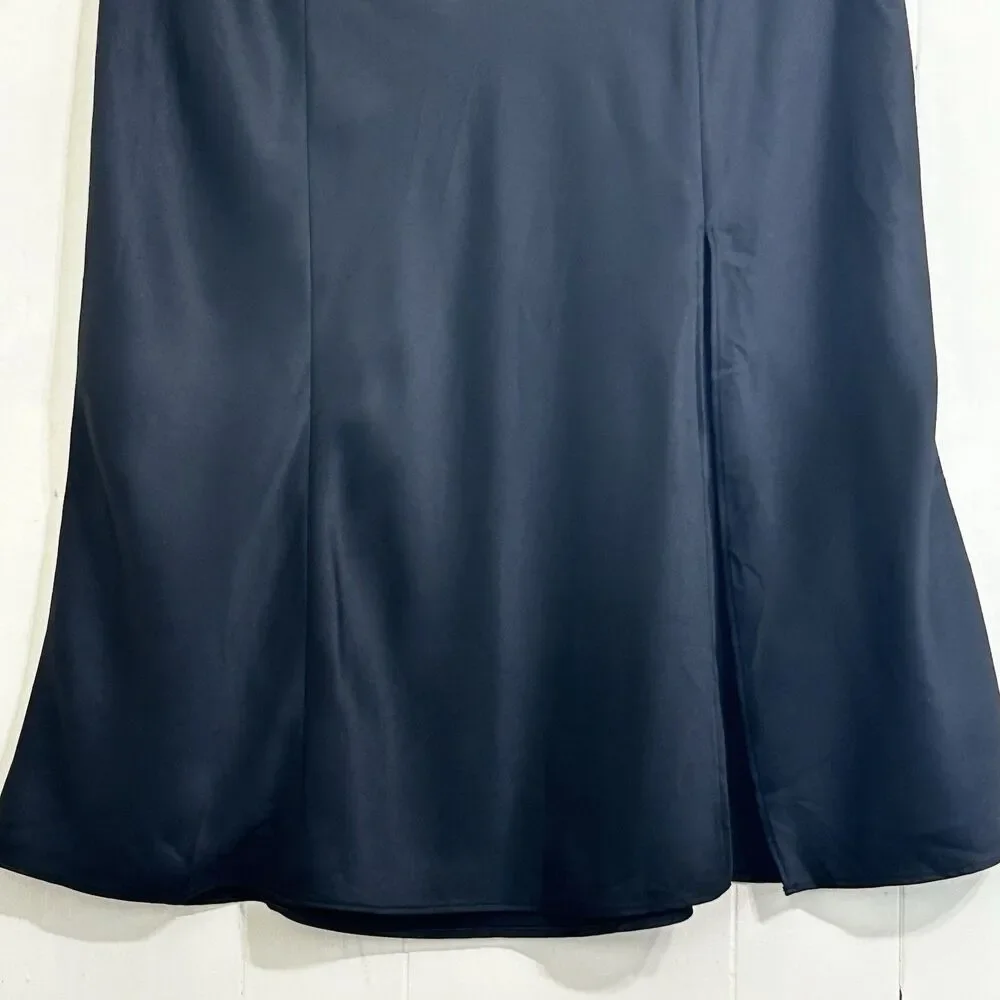 Danielle Bernstein Women's A-Line Silhouette Midi Skirt Size 1X Zip-Up Black